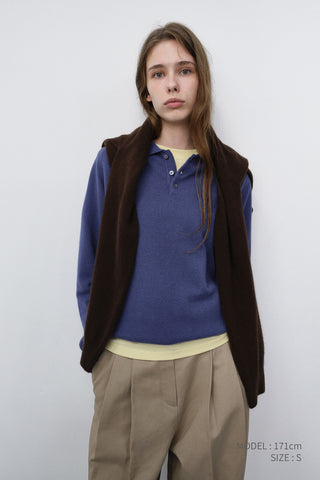 UNISEX COLLARED SWEATER WASHED BLUE