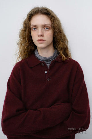 UNISEX COLLARED SWEATER BURGUNDY
