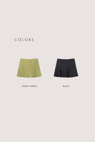 SATIN MINI SKIRT SOFT OLIVE
