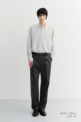 UNISEX SEERSUCKER BD SHIRT IVORY CHECK