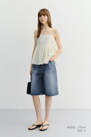 FLARED BUSTIER BLOUSE IVORY
