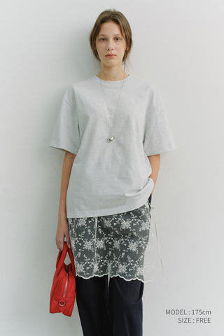 NEEDLEWORK LAYERING SKIRT WHITE
