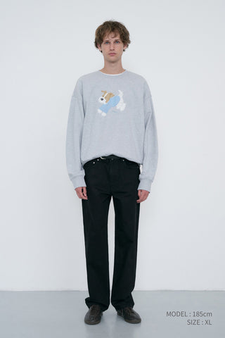 UNISEX PUPPY SWEATSHIRT MID MELANGE GREY