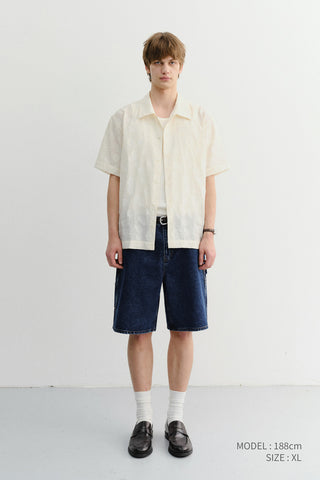 UNISEX HOLIDAY JACQUARD SHIRT CREAM JACQUARD