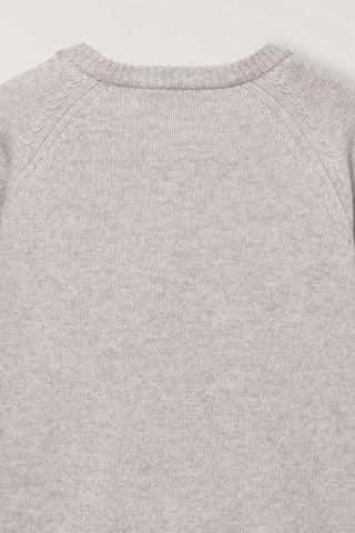 UNISEX SOFT VOLUME V-NECK SWEATER LIGHT PEBBLE