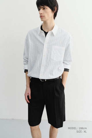 UNISEX CLASSIC OVERSHIRT WHITE STRIPE