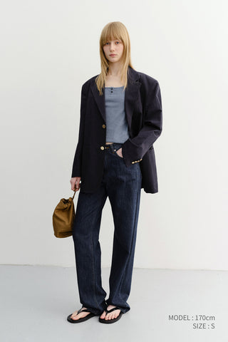 RELAXED SUMMER DENIM PANTS INDIGO BLUE