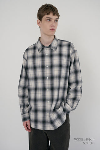 UNISEX WINTER FLANNEL CHECKED SHIRT BLACK