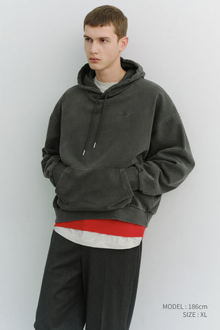 UNISEX GARMENT DYED HOODIE BLACK