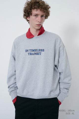 UNISEX SLOGAN SWEATSHIRT MID MELANGE GREY