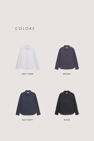 ESSENTIAL SLIM CHECKED SHIRT BLUE NAVY