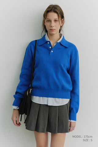 PLEATS MINI SKIRT GREY STRIPE