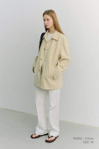UNISEX ALTER-SUEDE HALF JACKET CREAM BEIGE