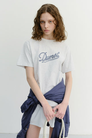 UNISEX CHAIN LOGO T-SHIRT LIGHT MELANGE GREY
