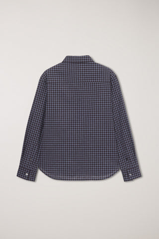 ESSENTIAL SLIM CHECKED SHIRT BROWN