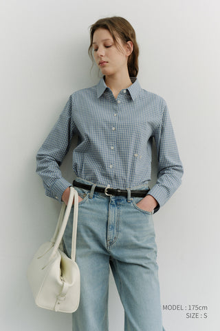 2-WAY ESSENTIAL CHECKED SHIRT BLUE CHECK