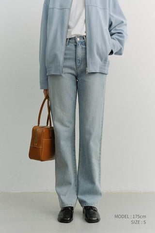 ESSENTIAL STRAIGHT FULL LENGTH JEANS LIGHT BLUE