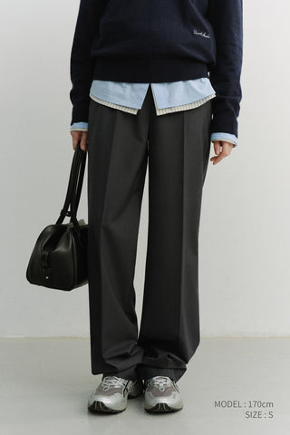 STRAIGHT SLACKS CHARCOAL GREY