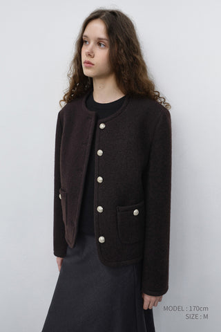 CLASSIC TWEED JACKET BROWN