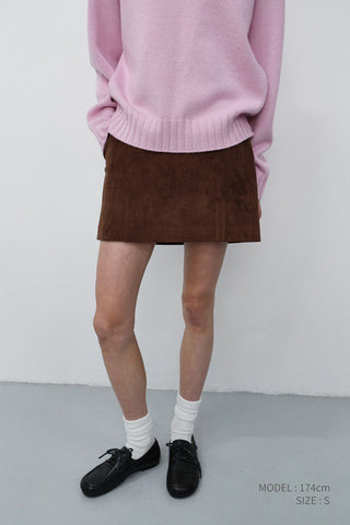 ALTER-SUEDE MINI SKIRT DEEP BROWN
