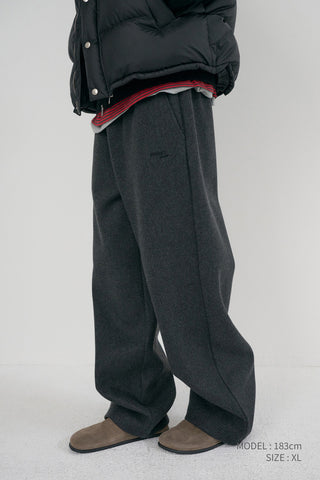 UNISEX JERSEY WIDE PANTS CHARCOAL GREY