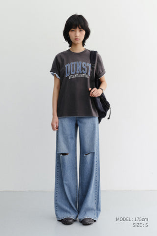UNISEX VINTAGE ARCH LOGO T-SHIRT CHARCOAL GREY