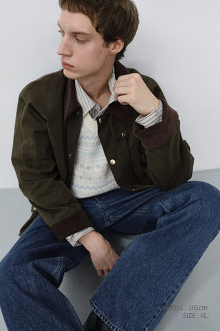 UNISEX WAXED COTTON HUNTING JACKET KHAKI