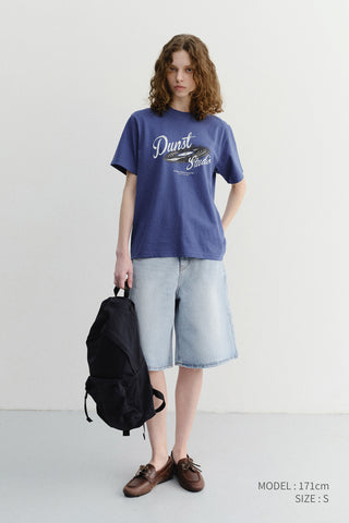 RELAXED BERMUDA DENIM SHORTS LIGHT BLUE