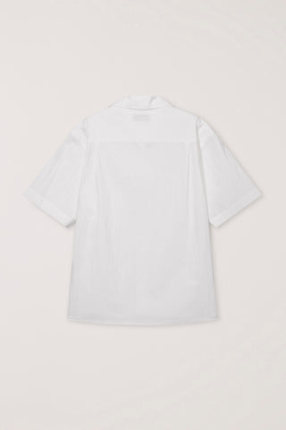 UNISEX OPEN COLLARED STRIPED SHIRT WHITE