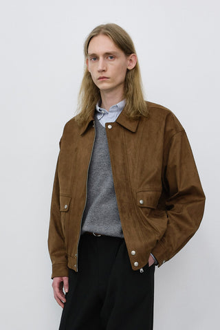 UNISEX ALTER-SUEDE ZIP-UP BLOUSON CAMEL SUEDE