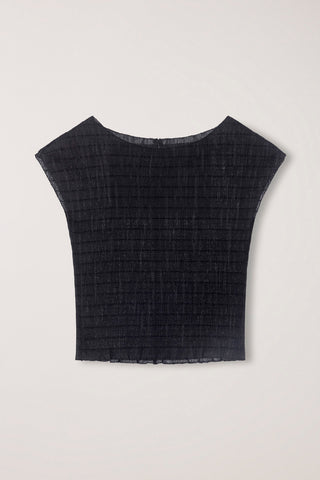 PLEATS BLOUSE BLACK