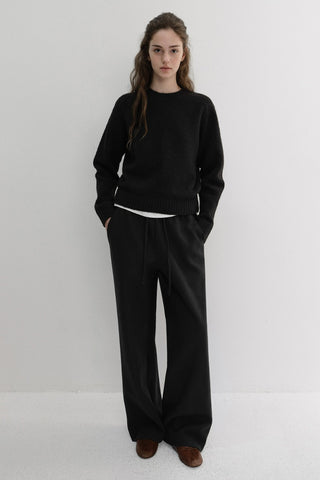 UNISEX JERSEY WIDE PANTS BLACK