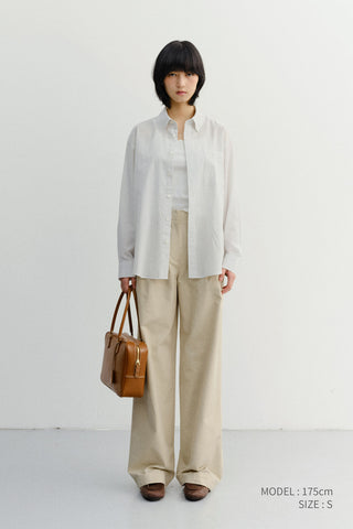 UNISEX CLASSIC STRIPED BD OVERSHIRT CREAM