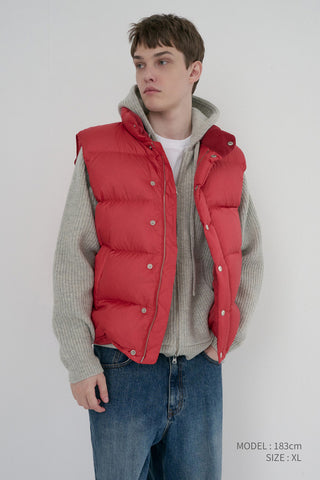 UNISEX GOOSE DOWN VEST RED