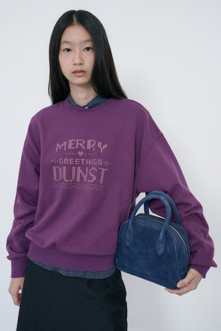 SUEDE BOSTON TOTE BAG NAVY
