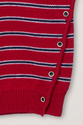 UNISEX STRIPED CHUNKY SWEATER RED