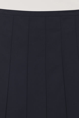 PLEATS MIDI SKIRT NAVY