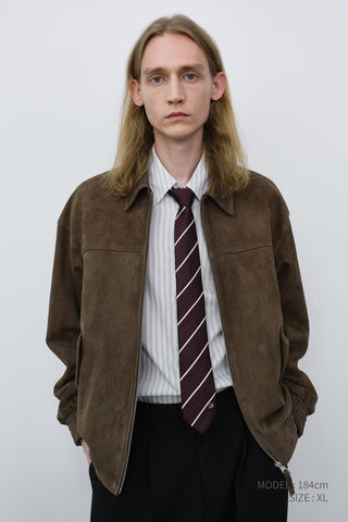 UNISEX REFINED SUEDE BLOUSON TAUPE SUEDE