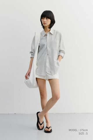 UNISEX SEERSUCKER BD SHIRT IVORY CHECK