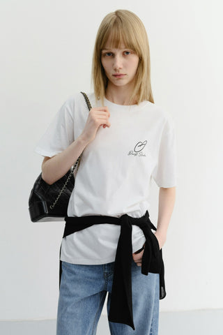 UNISEX HEART D LOGO T-SHIRT OFF WHITE