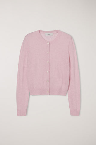ESSENTIAL CREWNECK KNIT CARDIGAN SOFT PINK
