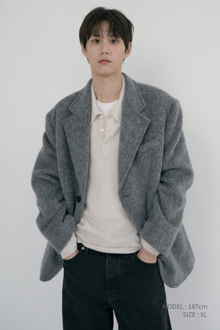 UNISEX HAIRY COLLARED SWEATER IVORY