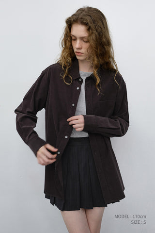 UNISEX CORDUROY SHIRT DARK BROWN