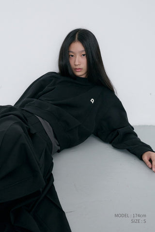 UNISEX DUNST LOGO CREASE SWEATSHIRT BLACK