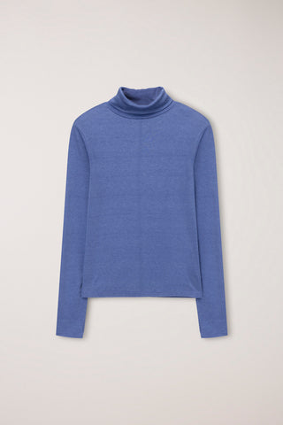 ESSENTIAL ROLL NECK TOP BLUE