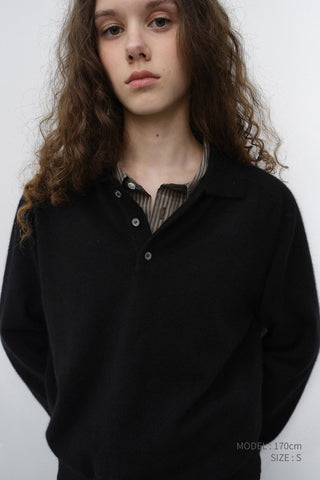 UNISEX COLLARED SWEATER BLACK