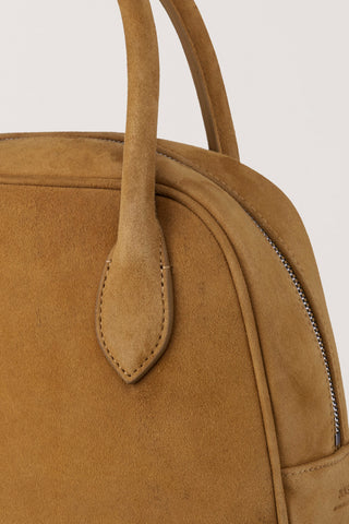 SUEDE BOSTON TOTE BAG GOLDEN CUSTARD