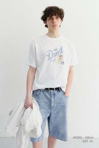 UNISEX DRAWING PUPPY T-SHIRT OFF WHITE