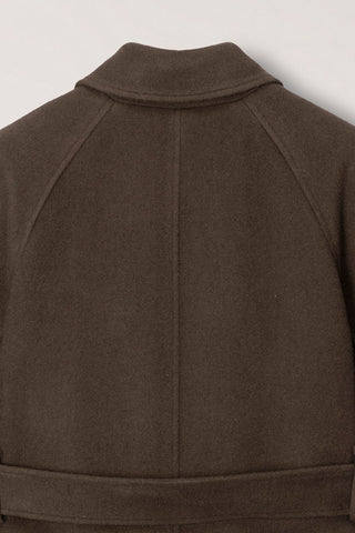 UNISEX BELTED CASHMERE MAC COAT MOCHA BROWN