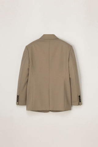ESSENTIAL 2 BUTTON WOOL BLAZER SAND BEIGE